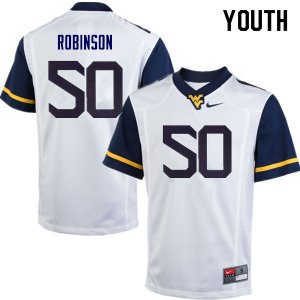 Youth West Virginia Mountaineers NCAA #50 Jabril Robinson White Authentic Nike Stitched College Football Jersey PW15Q76AU